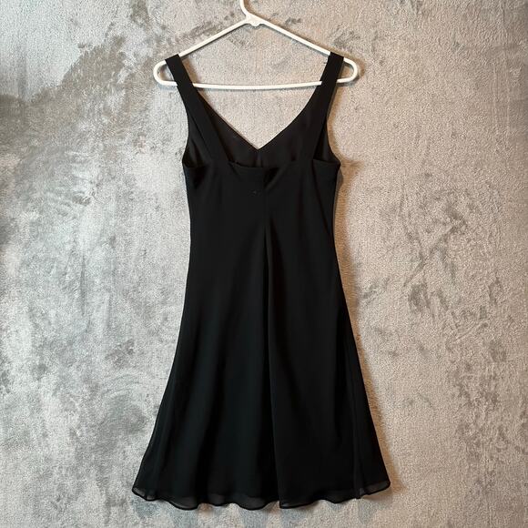 Y2K Vintage Black Dress Red Rose Embroidered Soft Grunge Fairycore Romantic Sz 4 - Picture 3 of 5